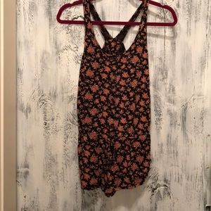 Floral racer back romper